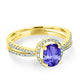 0.98ct Oval Tanzanite Ring with 0.27 cttw Diamond