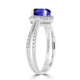 0.98ct Oval Tanzanite Ring with 0.27 cttw Diamond