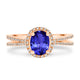 0.98ct Oval Tanzanite Ring with 0.27 cttw Diamond