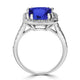 4.5ct Emerald Cut Tanzanite Ring with 0.48 cttw Diamond