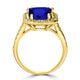 4.5ct Emerald Cut Tanzanite Ring with 0.48 cttw Diamond