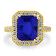 4.5ct Emerald Cut Tanzanite Ring with 0.48 cttw Diamond