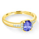 0.76ct Oval Tanzanite Ring with 0.14 cttw Diamond