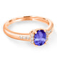 0.76ct Oval Tanzanite Ring with 0.14 cttw Diamond