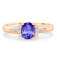 0.76ct Oval Tanzanite Ring with 0.14 cttw Diamond