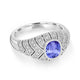 0.6ct Oval Tanzanite Ring with 0.4 cttw Diamond