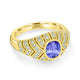 0.6ct Oval Tanzanite Ring with 0.4 cttw Diamond