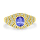 0.6ct Oval Tanzanite Ring with 0.4 cttw Diamond