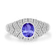 0.6ct Oval Tanzanite Ring with 0.4 cttw Diamond