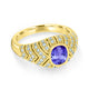 0.6ct Oval Tanzanite Ring with 0.4 cttw Diamond