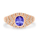 0.6ct Oval Tanzanite Ring with 0.4 cttw Diamond