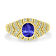 0.6ct Oval Tanzanite Ring with 0.4 cttw Diamond