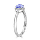 0.7ct Round Tanzanite Ring with 0.09 cttw Diamond