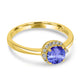 0.7ct Round Tanzanite Ring with 0.09 cttw Diamond