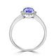 0.7ct Round Tanzanite Ring with 0.09 cttw Diamond