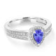 0.65ct Pear Tanzanite Ring with 0.29 cttw Diamond