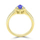 0.65ct Pear Tanzanite Ring with 0.29 cttw Diamond