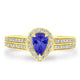 0.65ct Pear Tanzanite Ring with 0.29 cttw Diamond