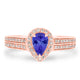 0.65ct Pear Tanzanite Ring with 0.29 cttw Diamond