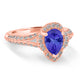 1.15ct Pear Tanzanite Ring with 0.43 cttw Diamond