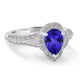 1.15ct Pear Tanzanite Ring with 0.43 cttw Diamond