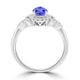 0.65ct Pear Tanzanite Ring with 0.23 cttw Diamond