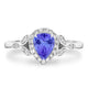 0.65ct Pear Tanzanite Ring with 0.23 cttw Diamond