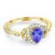 0.65ct Pear Tanzanite Ring with 0.23 cttw Diamond