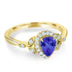 0.65ct Pear Tanzanite Ring with 0.23 cttw Diamond