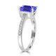 1.6ct Emerald Cut Tanzanite Ring with 0.14 cttw Diamond