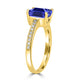 1.6ct Emerald Cut Tanzanite Ring with 0.14 cttw Diamond