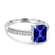 1.6ct Emerald Cut Tanzanite Ring with 0.14 cttw Diamond