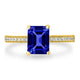 1.6ct Emerald Cut Tanzanite Ring with 0.14 cttw Diamond