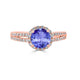 1.4ct Round Tanzanite Ring with 0.41 cttw Diamond