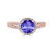 1.4ct Round Tanzanite Ring with 0.41 cttw Diamond