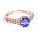 1.4ct Round Tanzanite Ring with 0.58 cttw Diamond