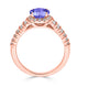 1.4ct Round Tanzanite Ring with 0.58 cttw Diamond