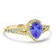 1.15ct Pear Tanzanite Ring with 0.4 cttw Diamond