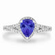 1.15ct Pear Tanzanite Ring with 0.4 cttw Diamond