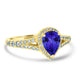 1.15ct Pear Tanzanite Ring with 0.4 cttw Diamond