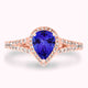 1.15ct Pear Tanzanite Ring with 0.4 cttw Diamond