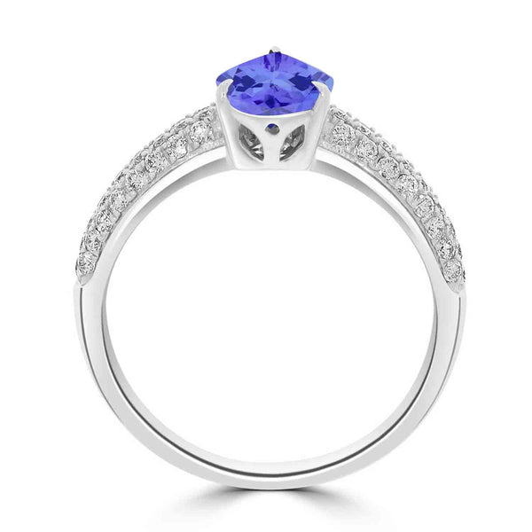 1.15ct Pear Tanzanite Ring with 0.41 cttw Diamond