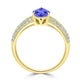 1.15ct Pear Tanzanite Ring with 0.41 cttw Diamond