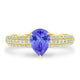 1.15ct Pear Tanzanite Ring with 0.41 cttw Diamond