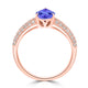 1.15ct Pear Tanzanite Ring with 0.41 cttw Diamond