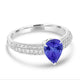 1.15ct Pear Tanzanite Ring with 0.41 cttw Diamond