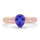 1.15ct Pear Tanzanite Ring with 0.41 cttw Diamond