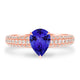 1.15ct Pear Tanzanite Ring with 0.41 cttw Diamond