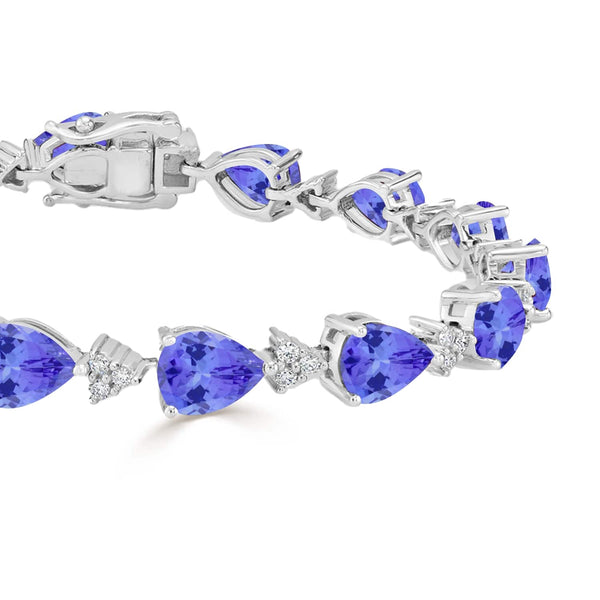 1.15ct Pear Tanzanite Bracelet with 0.67 cttw Diamond