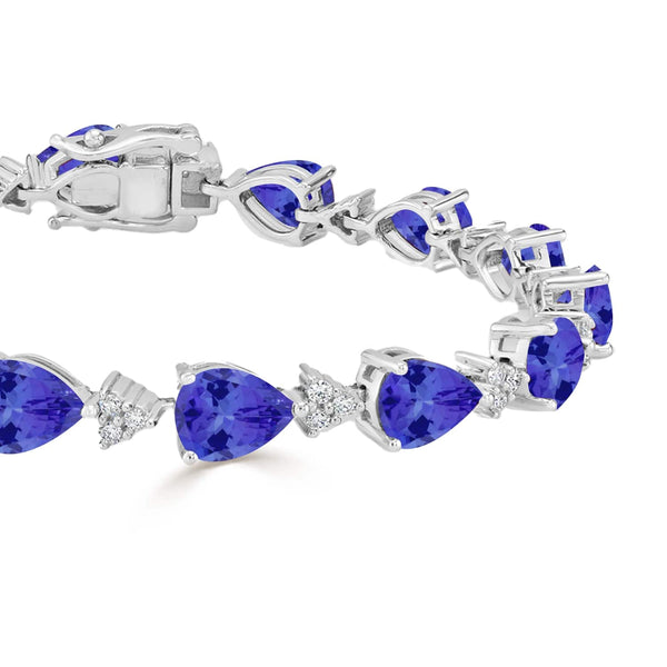 1.15ct Pear Tanzanite Bracelet with 0.67 cttw Diamond